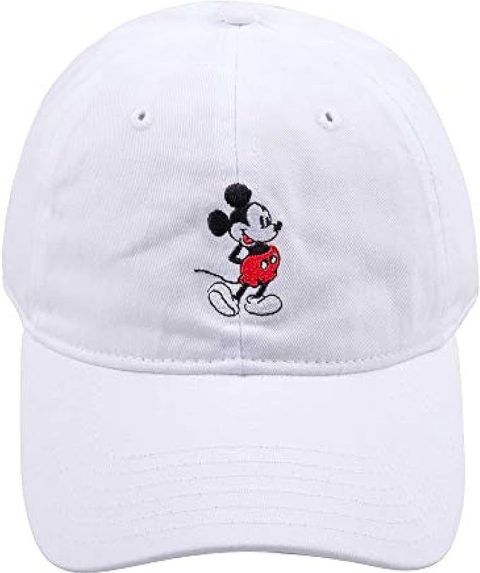 Concept One Disney Mickey Mouse Baseball Hat, Washed Twill Cotton Adjustable Dad Cap | Amazon (US)