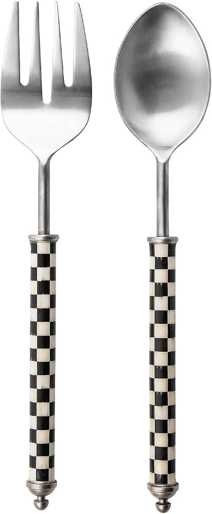 MACKENZIE-CHILDS Supper Club Salad Serving Set, Fork and Spoon Salad Servers, Decorative Kitchen ... | Amazon (US)