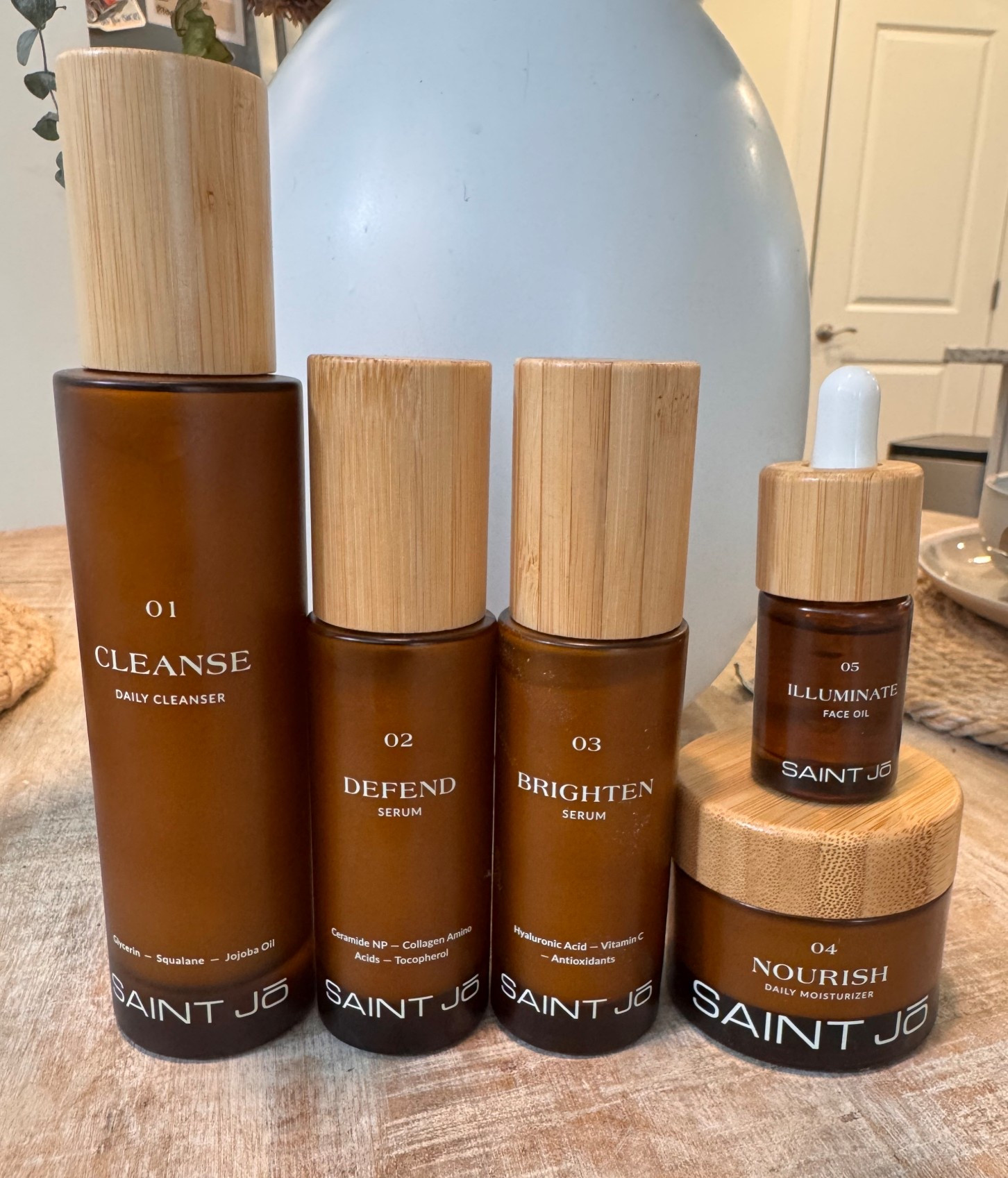 My sad kin is absolutely hydrated and glowing! This 5 piece set takes less than 5 minutes to use.  Clean + Plant Based! 
30% off site wide for Black Friday. 

#skincare #beauty #plantbased #skincareroutine #GRWM #saintjo

#LTKmorningroutine #LTKCyberWeek #LTKBeauty