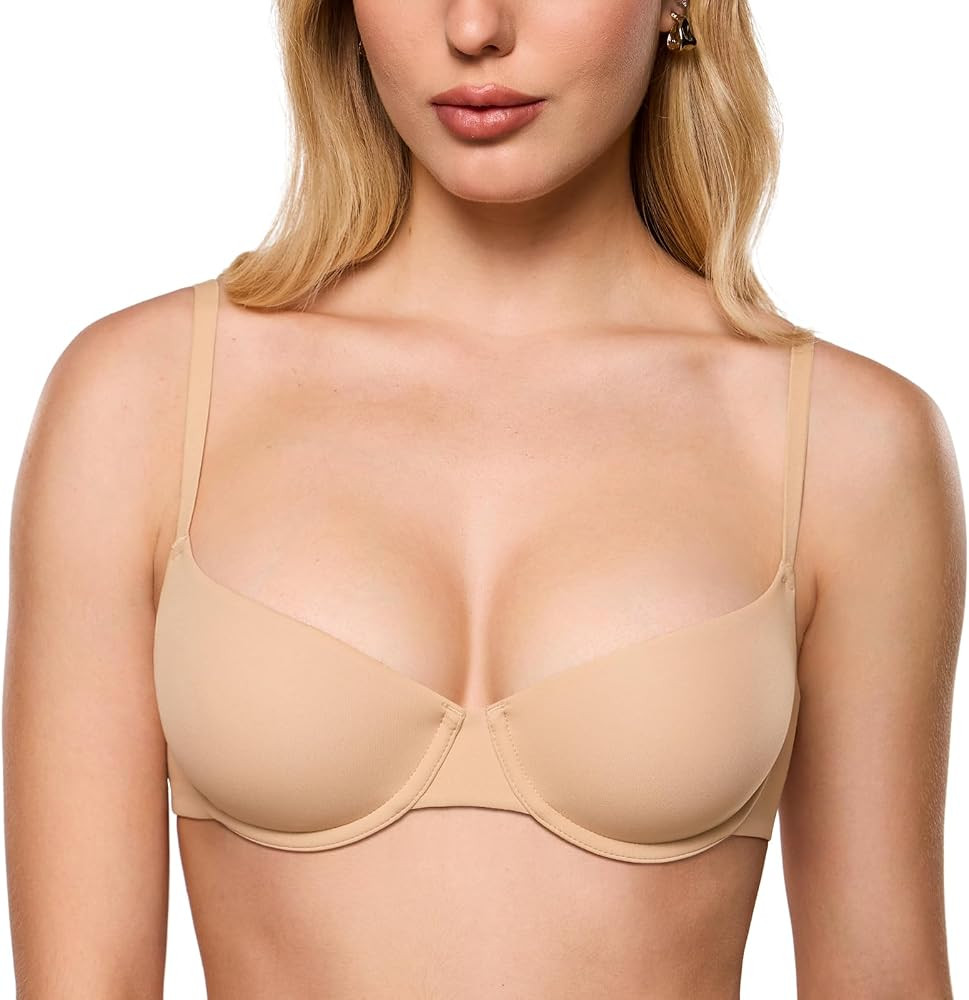 INLYRIC Women's Inbarely Plus Balconette Bra - Demi Unlined No Padding Underwire Comfort Natural ... | Amazon (US)