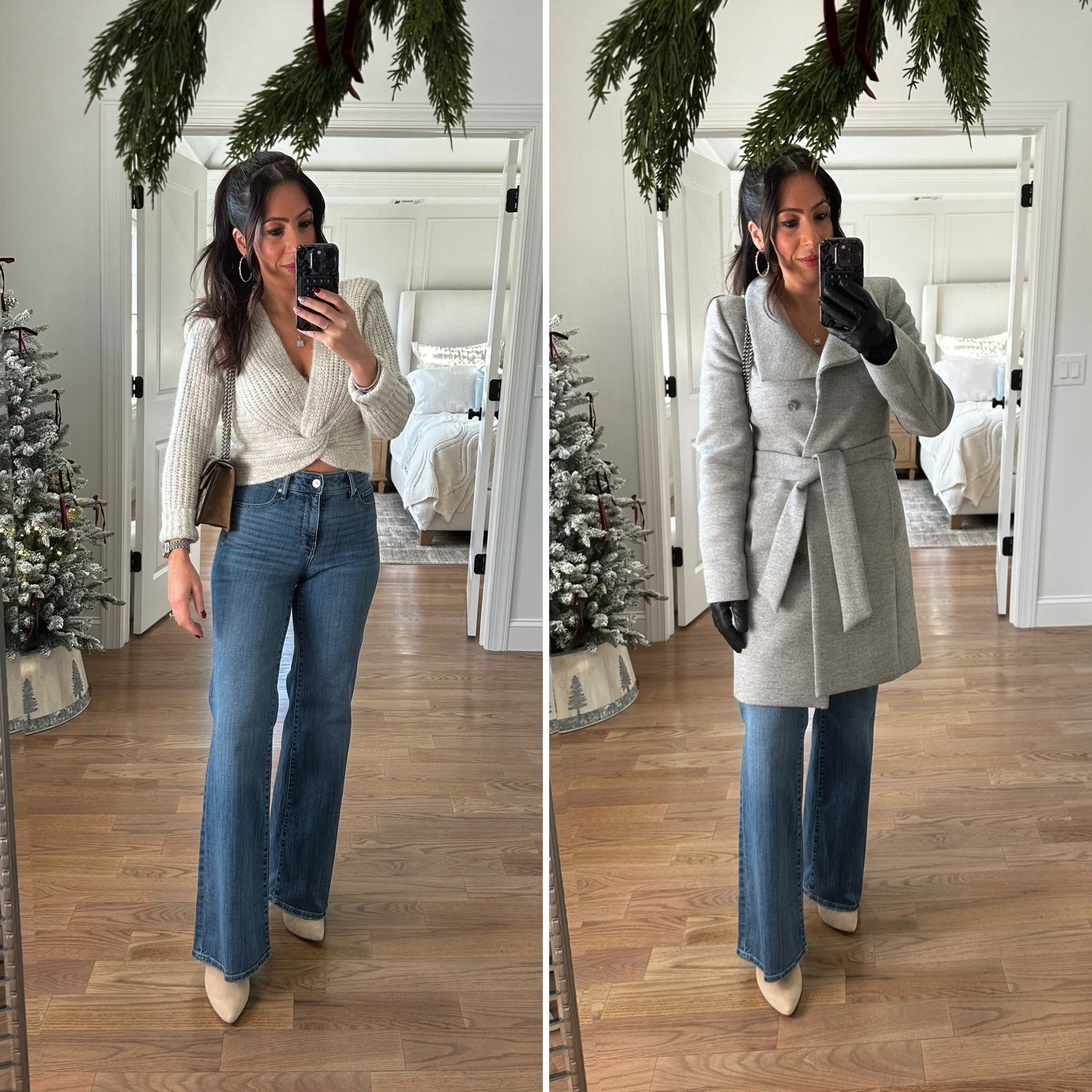 Sweater Xxs
Jeans 00
Boots tts
Jacket xs 

#LTKGiftGuide #LTKWorkwear #LTKHoliday