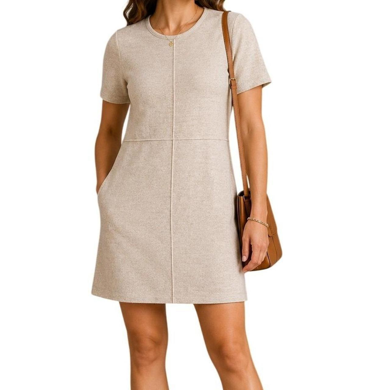 Zara Women's A-line Dress - Tan - L | Depop US