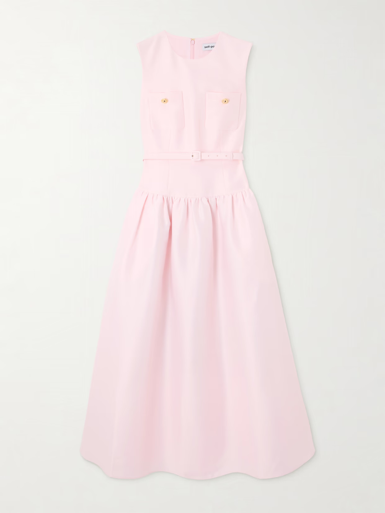 Self-Portrait - Taffeta Midi Dress - Pink | NET-A-PORTER (UK & EU)