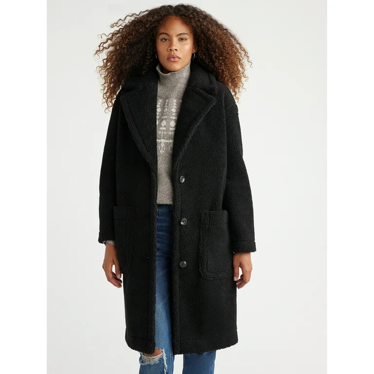 Free Assembly Women's Oversized Teddy Coat, Sizes XS-XXXL - Walmart.com | Walmart (US)