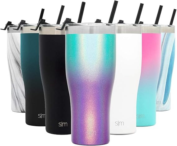 Simple Modern Slim Cruiser Tumbler with Clear Flip Lid and Straw Insulated Travel Mug Stainless S... | Amazon (US)