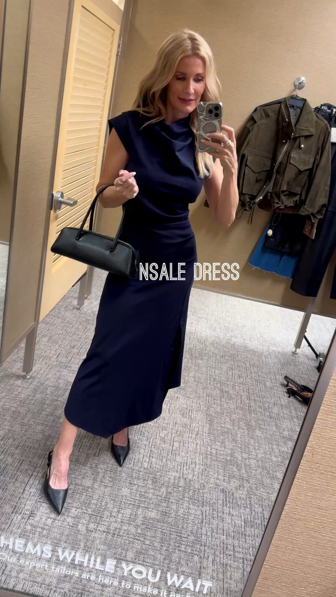 Nordstrom Anniversary Sale look! 🖤Loving this navy blue ruched midi dress—it’s incredibly soft, wrinkle-resistant, and so flattering. I’m wearing an XS, and it’s an easy piece to dress up or down. #LTKootd

#LTKOver40#LTKSaleAlert 

 #LTKSeasonal #LTKOver40 #LTKSaleAlert
