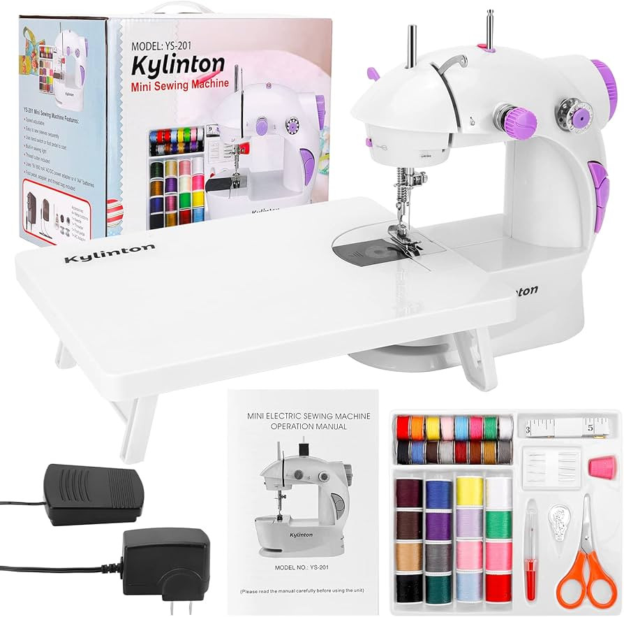 Kylinton Mini Sewing Machine with Extension Table, Portable Sewing Machine for Beginners with Lig... | Amazon (US)