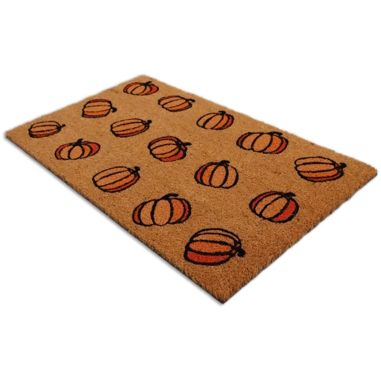 Way To Celebrate Pumpkin Halloween Coir Doormat, 18 in x 30 in | Walmart (US)