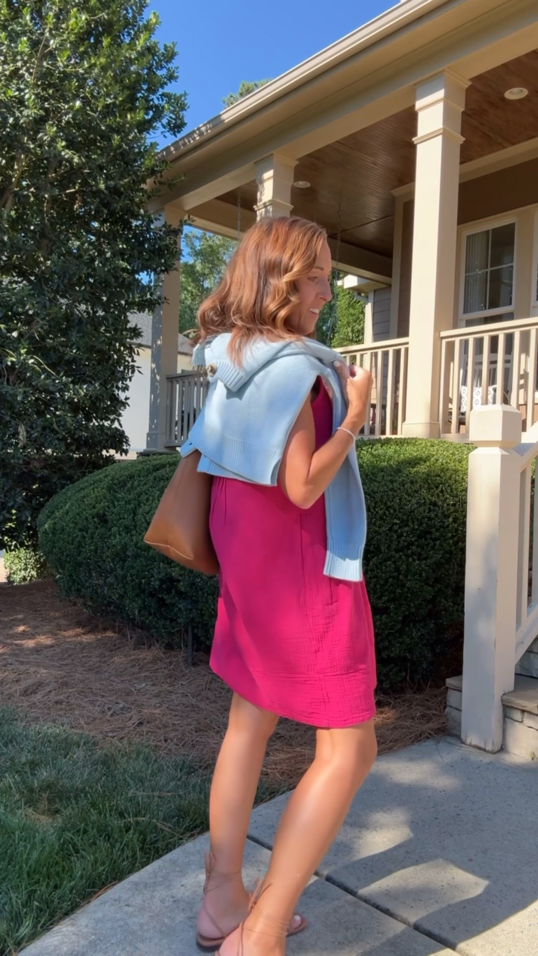 Love this color combo!! Gauze mini dress & a Summer cardigan. 
Dress XS. Cardigan XS.

#LTKootd #LTKSeasonal #LTKOver40