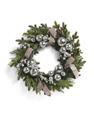 28in Real Touch Faux Pine Disco Wreath | Plants & Planters | Marshalls | Marshalls