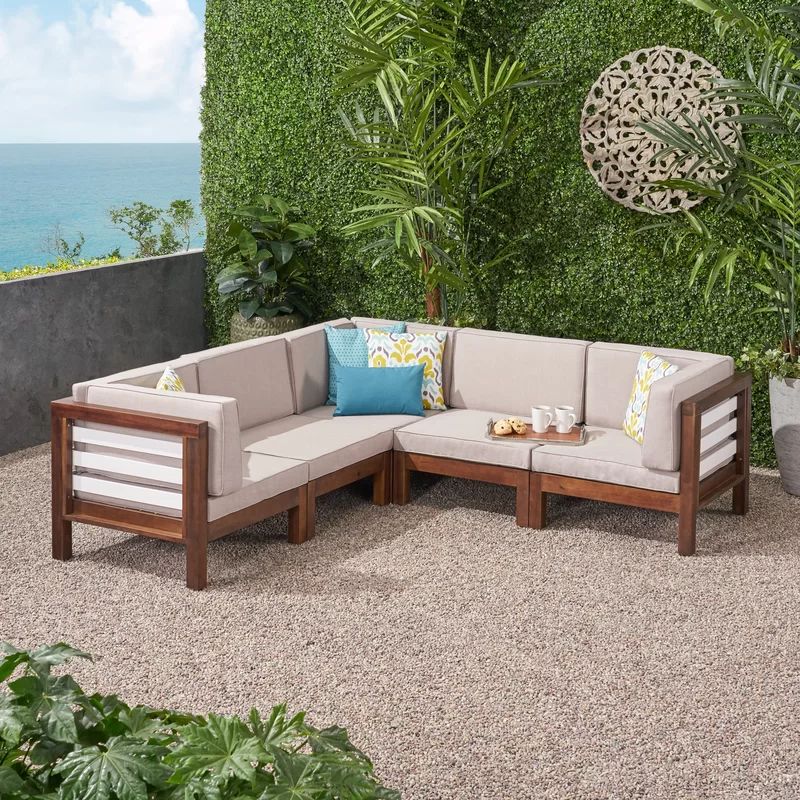 Soler Outdoor V-Shaped Patio Sectional with Cushions | Wayfair North America