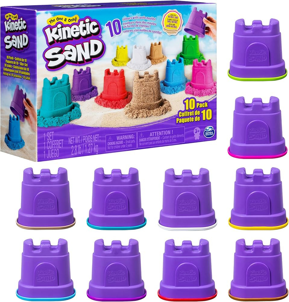 Kinetic Sand, Castle Containers 10-Color Pack of Play Sand for Party Favors, Goodie Bags, Sensory... | Amazon (US)