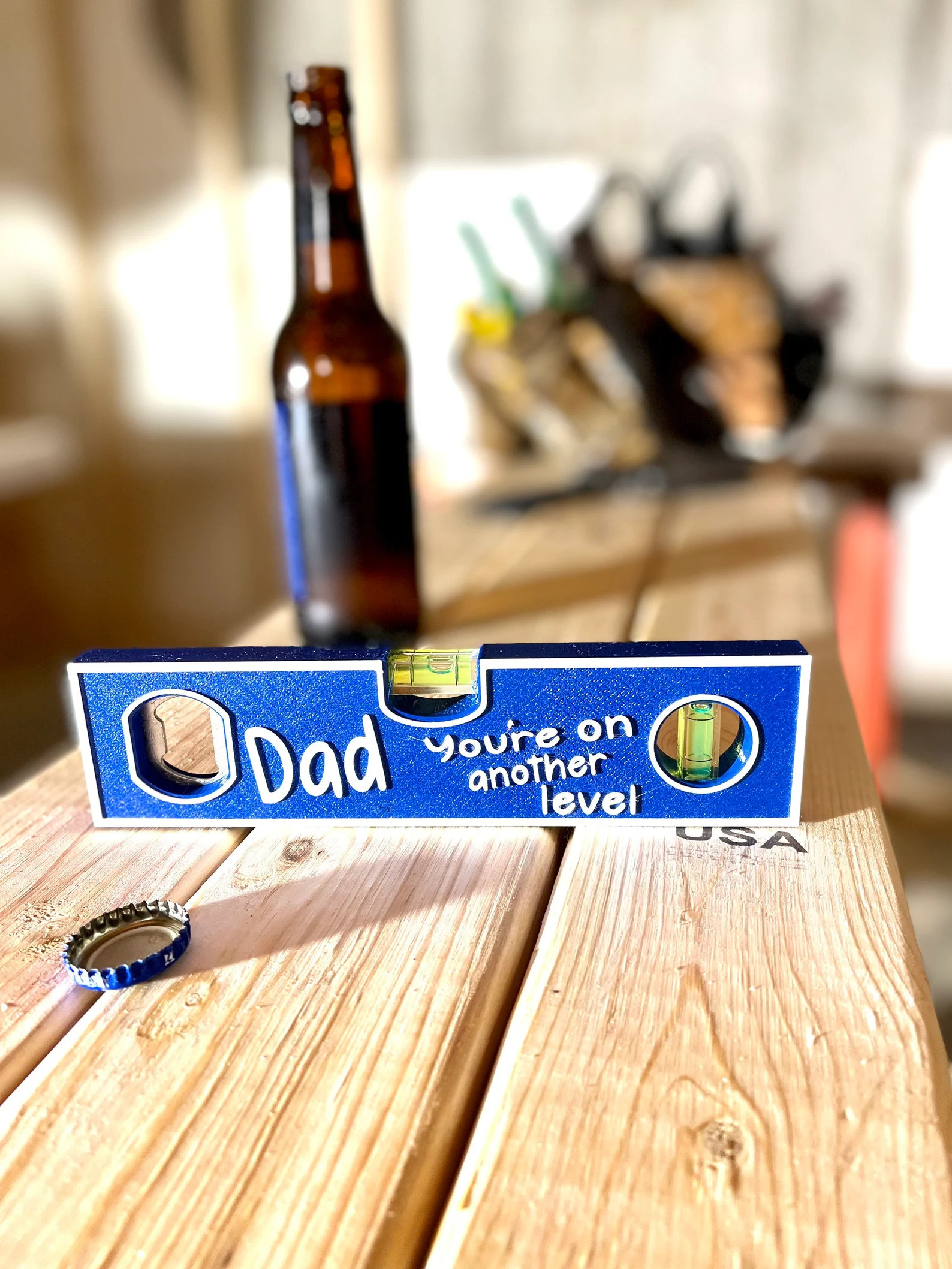 Dad’s Bottle Opener as Actual Spirit Level Tool DIY Handyman Kobalt Lid Opener Personalized Fat... | Etsy (Global)
