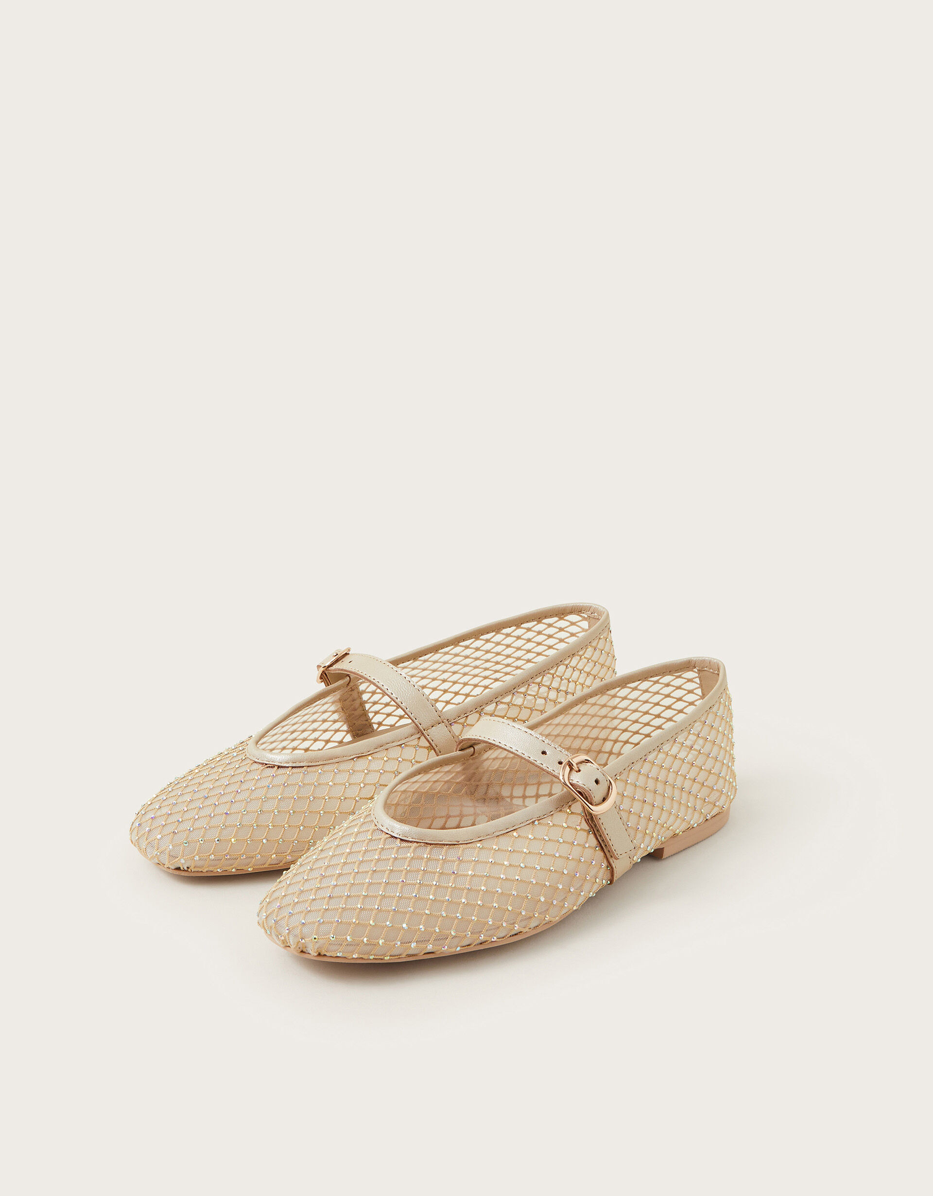Cleo Mesh Ballet Flats Natural | Monsoon (UK)