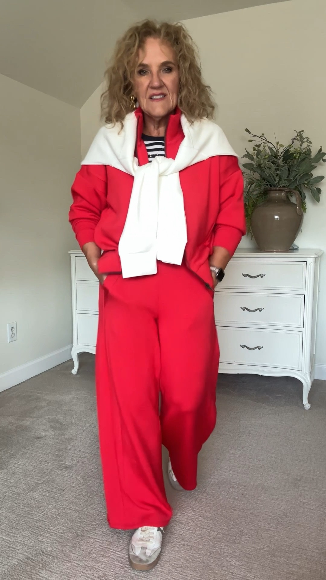 Crewneck on sale plus take extra 30% off with code EXTRA30 I prefer sizing up 
New air essentials track suit oh my these pants and jacket are dreamt! Jacket size medium pants medium petite 
Spanx 15% off code NANETTEXSPANX for new customers 

Tshirt size down to small 
Favorite comfy fashion sneaker tts 

Allie Bess sitewide 20% off code NANETTE20
Eby bra sale too 

Travel set 4th of July 

#LTKTravel #LTKOver40 #LTKSeasonal