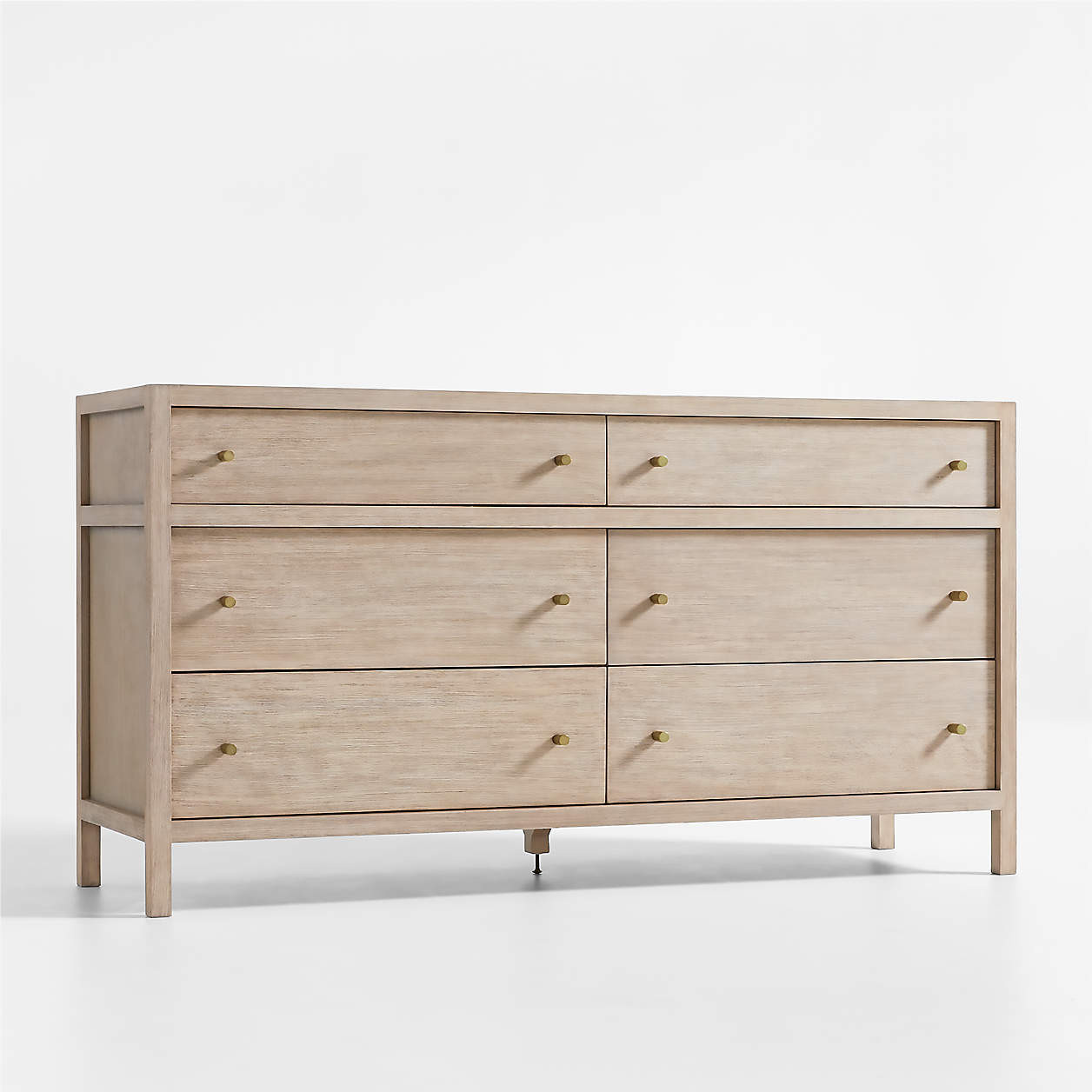 Keane 64" Weathered Natural Solid Wood 6-Drawer Dresser + Reviews | Crate & Barrel | Crate & Barrel