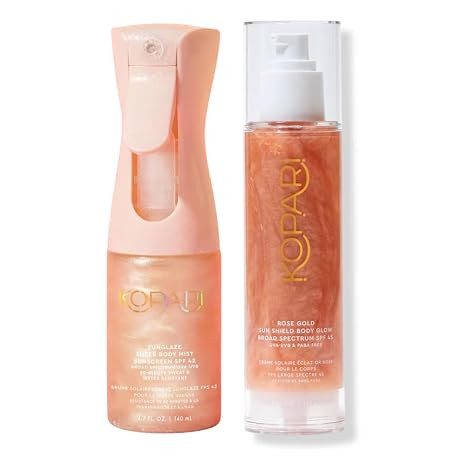 Kopari Rose Gold Sunglaze Sheer Body Mist Sunscreen SPF 42 & Sun Shield Body Glow Broad Spectrum ... | Amazon (US)