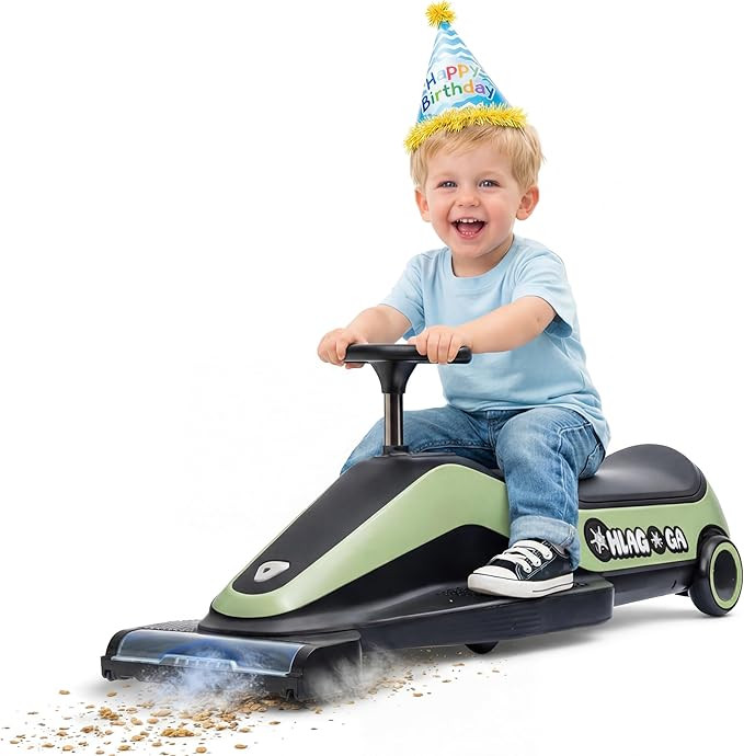 Indoor Kids Vacuum Racer: 12V Electric Anti-Rollover Wiggle Car - 2.5/5 MPH Adjustable Safe Speed... | Amazon (US)