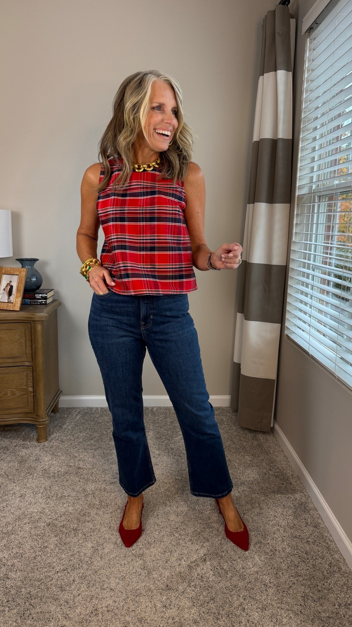 This is the cutest top and if you need a more formal look, it has a matching maxi skirt that makes a beautiful look. I’ll link the skirt too. This is perfect for a Christmas brunch, lunch, causal office day, cookie exchange…you name it. 

#LTKHoliday #LTKOver40 #LTKStyleTip