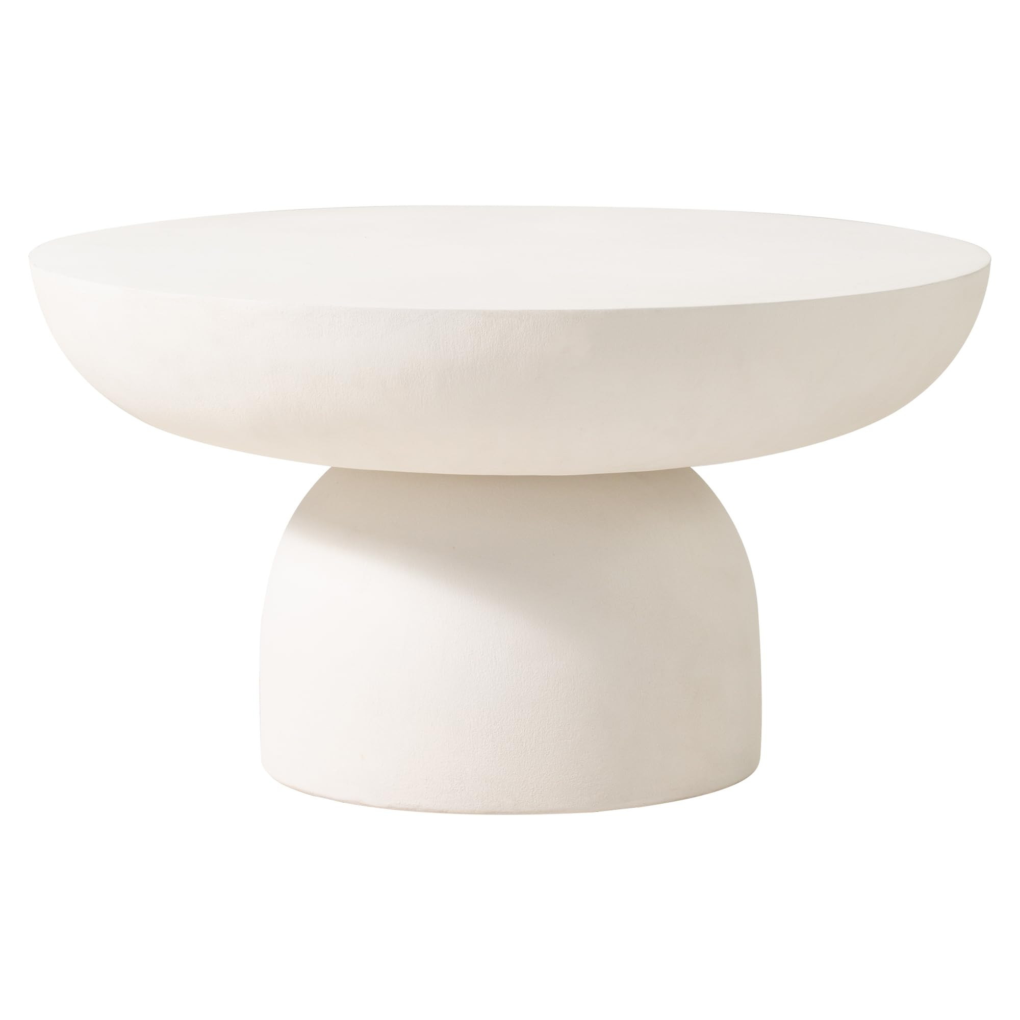 Modern 23.62" Round Coffee Table with Glass Fiber Cylindrical Base, Drum Center Table, Circular M... | Amazon (US)