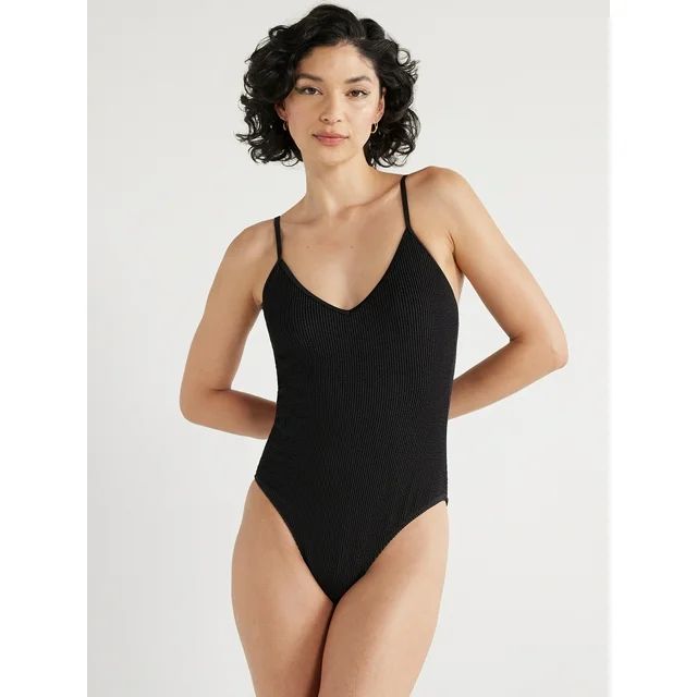 No Boundaries Juniors’ Crinkle One Piece Swimsuit, Sizes S-XXL - Walmart.com | Walmart (US)