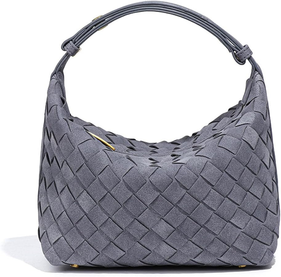 Luxurious Suede Hobo Bag - Women's Woven Leather Shoulder Bag with Spacious Interior | Amazon (US)