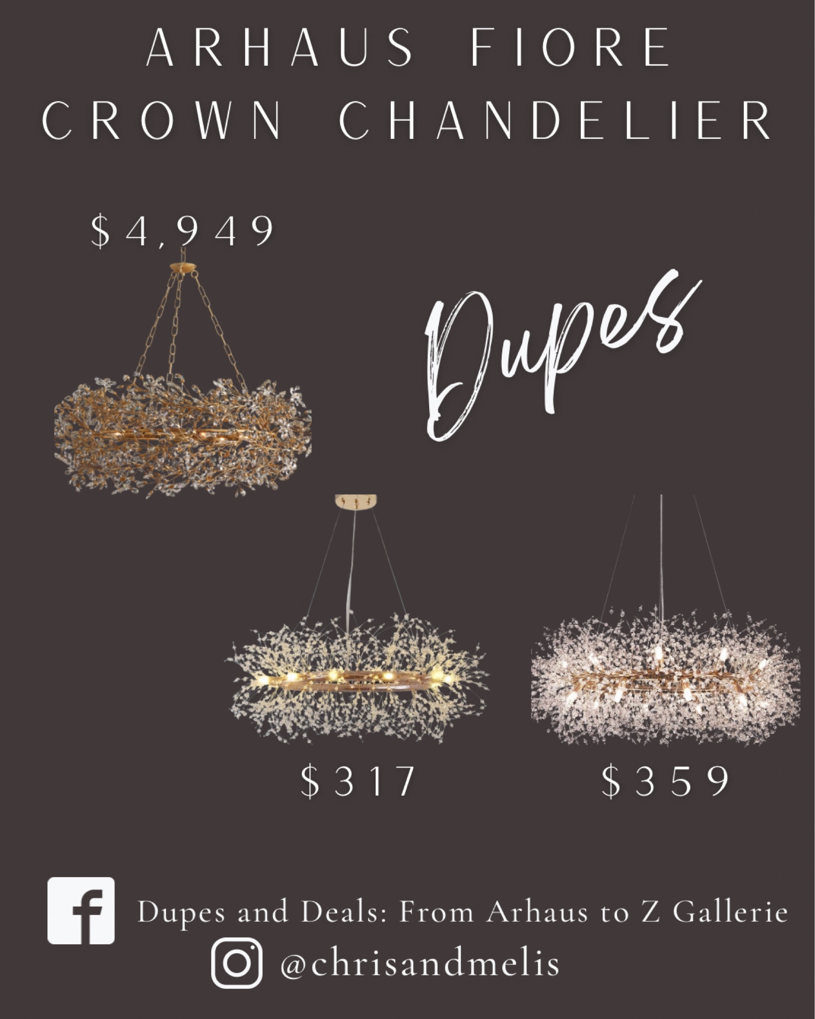 Arhaus Fiore Crown Chandelier dupes for over 90% less than the price of the original!

Dining room lighting, living room lighting, dining room chandelier, living room chandelier


#LTKhome #LTKsalealert