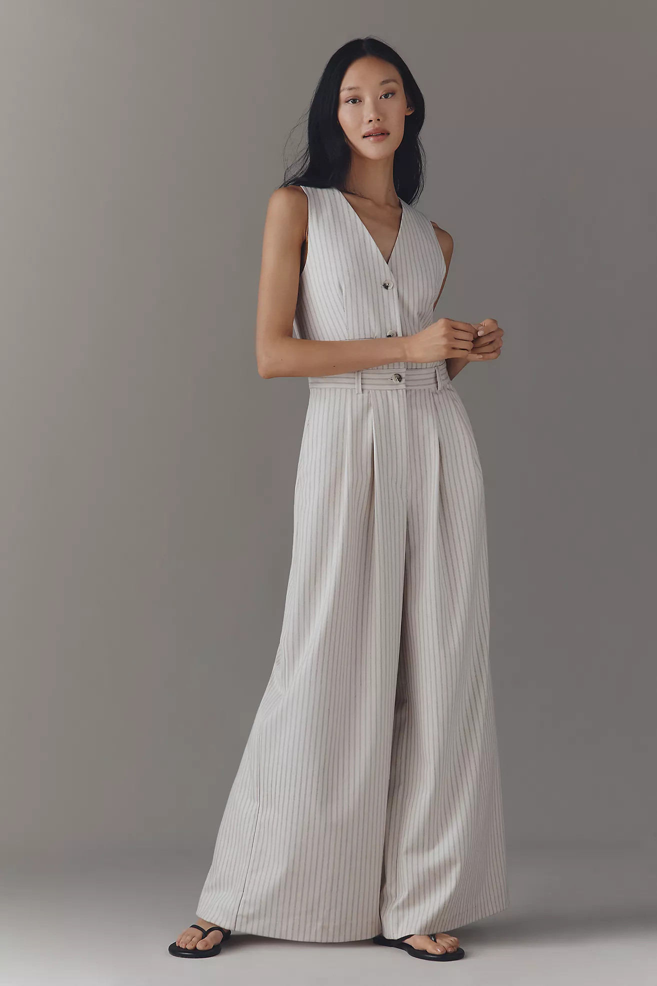 The Avery Wide-Leg Pleated Jumpsuit by Maeve | Anthropologie (US)