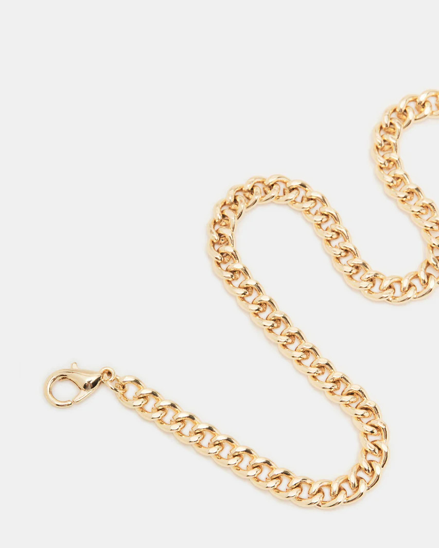 Curb Chain Anklet Gold | Women's Accessories | Steve Madden (US)
