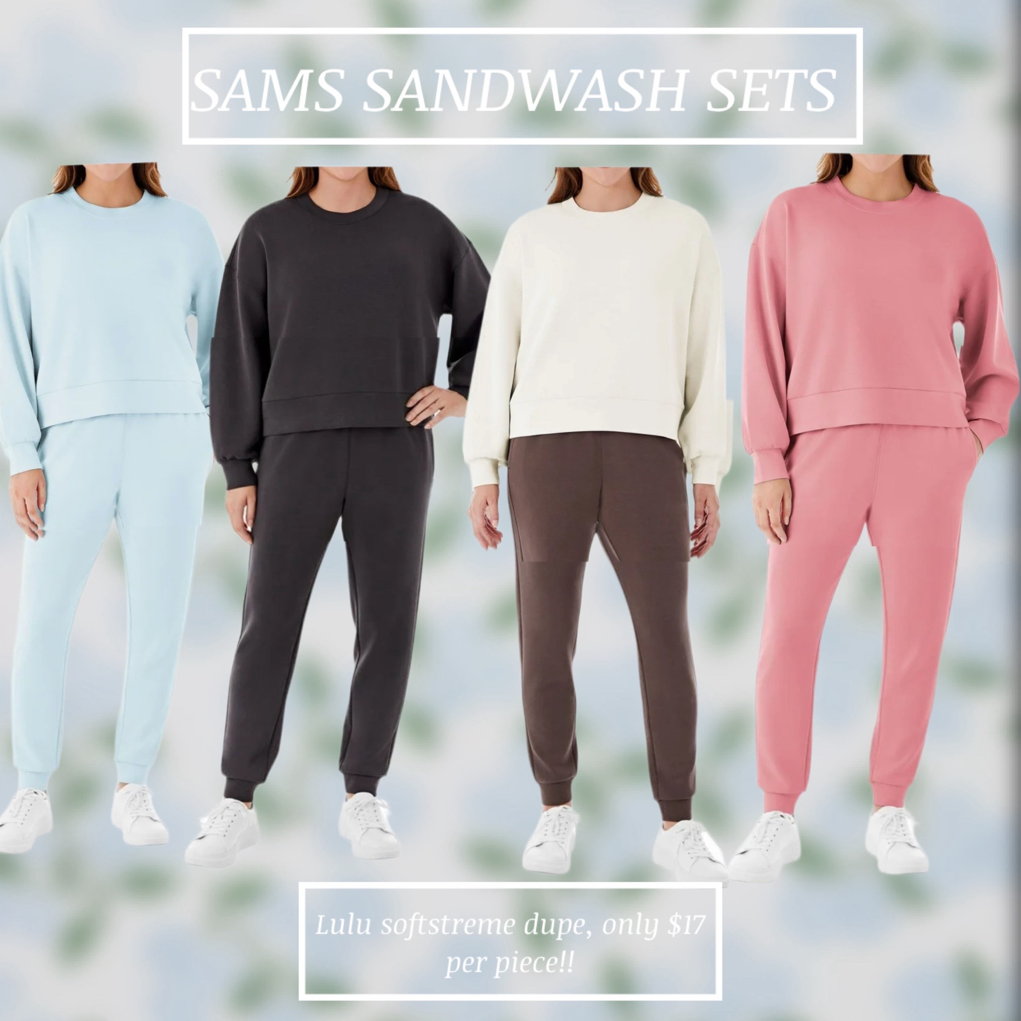 Sam’s dropped their Sandwash sets in sweatshirts and joggers!! Y’all these are too good! 