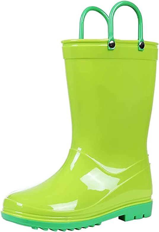 Colorxy Kids Rain Boots for Boys Girls Waterproof Toddler Rain Boots with Easy-On Handles | Amazon (US)