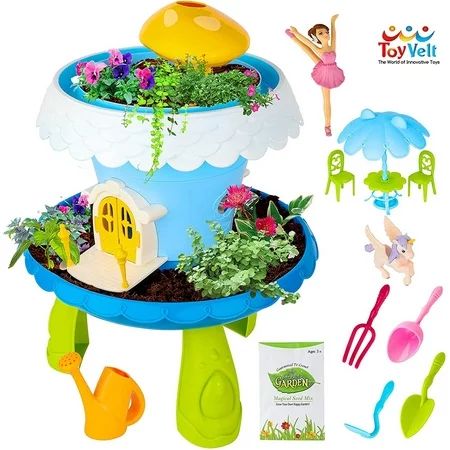 ToyVelt Fairy Garden Kit for Kids - Grow Your Own Fairy House with Soil and Seeds Plus 15 Exciting A | Walmart (US)