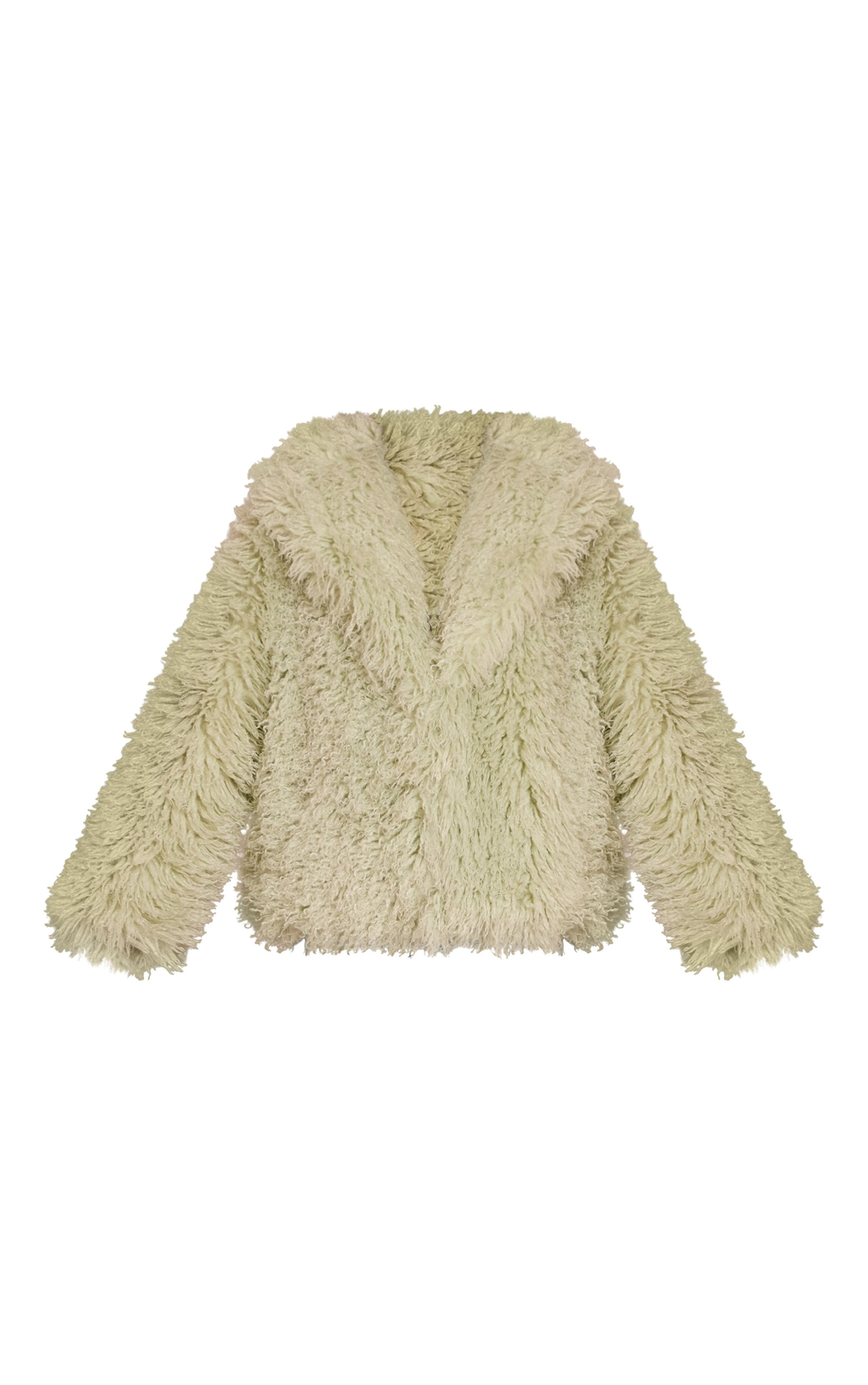 Mint Green Mongolian Fur Cropped Coat | Outerwear | PrettyLittleThing US