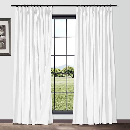 TWOPAGES Linen Curtains Pinch Pleated Drape, 52 Inches Width x 84 Inches Length for Livingroom Ro... | Amazon (US)