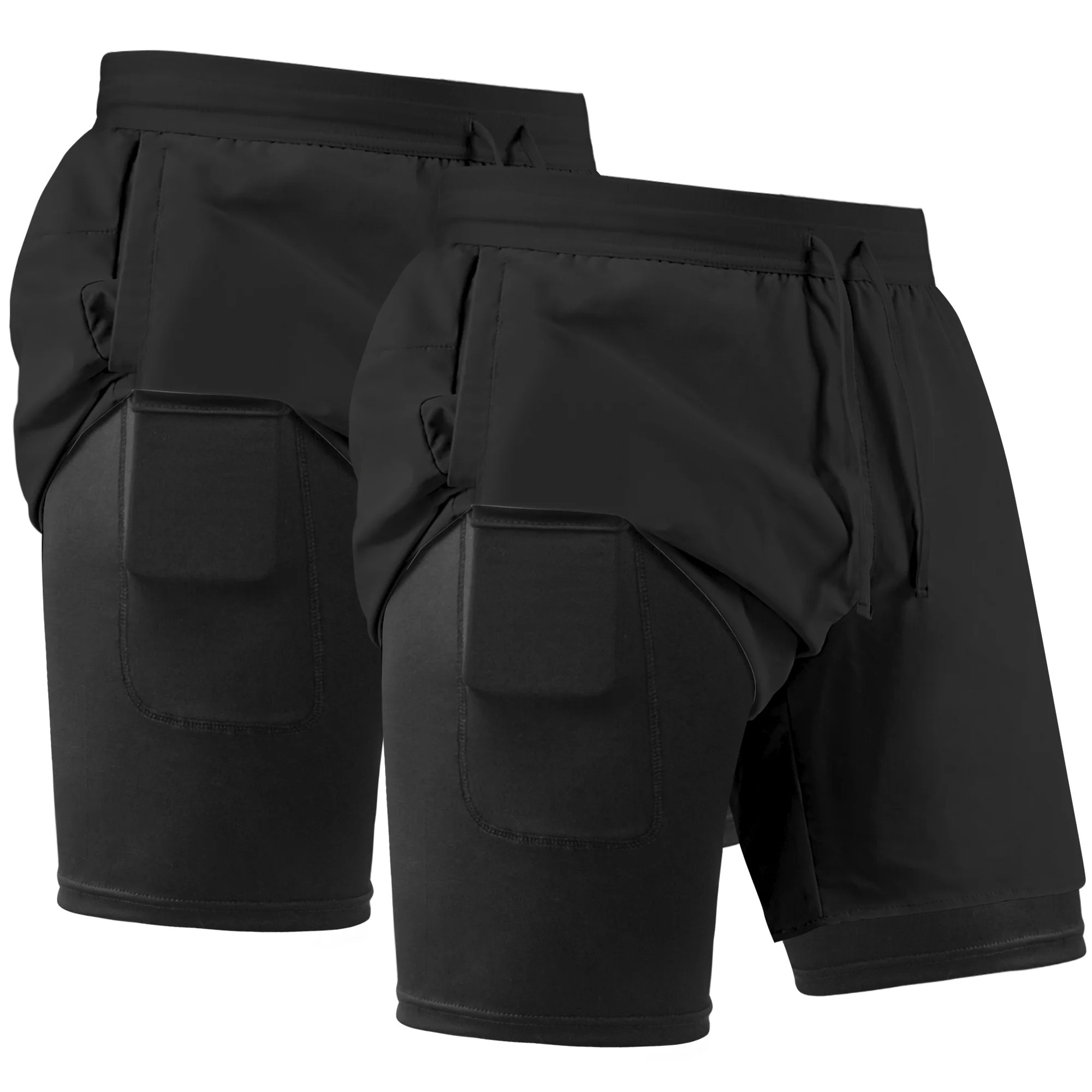 REDESS Men's Athletic Shorts with Liner Running Workout Basketball Shorts for Men,Black,2 Pcs | Walmart (US)
