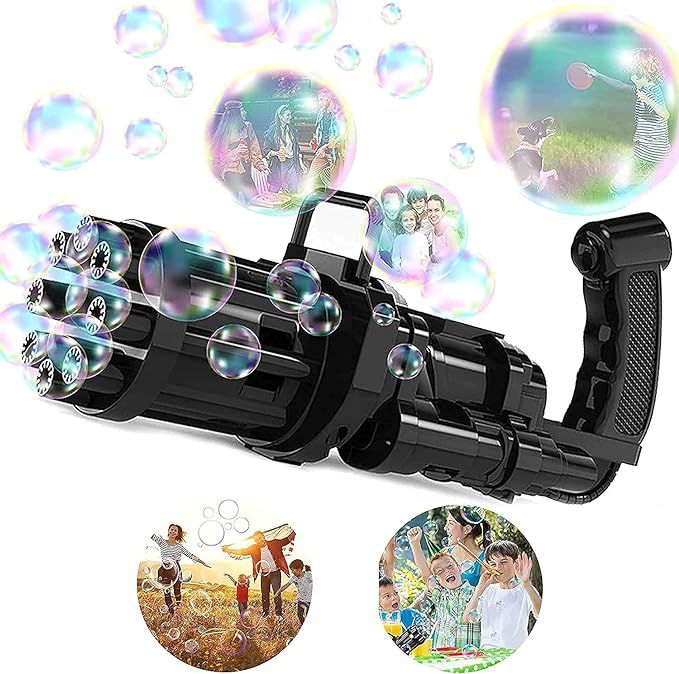 Gatling Bubble Machine Bubble Gun 2021 Cool Toys Gift, 8-Holes Huge Amount Bubble Maker, Summer O... | Amazon (US)