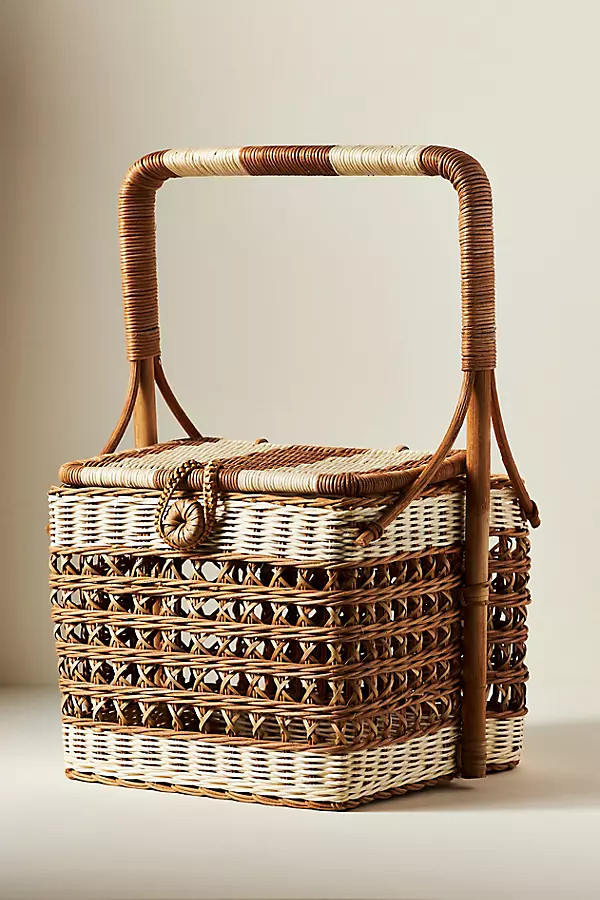 Nina Handwoven Wine Basket | Anthropologie (US)