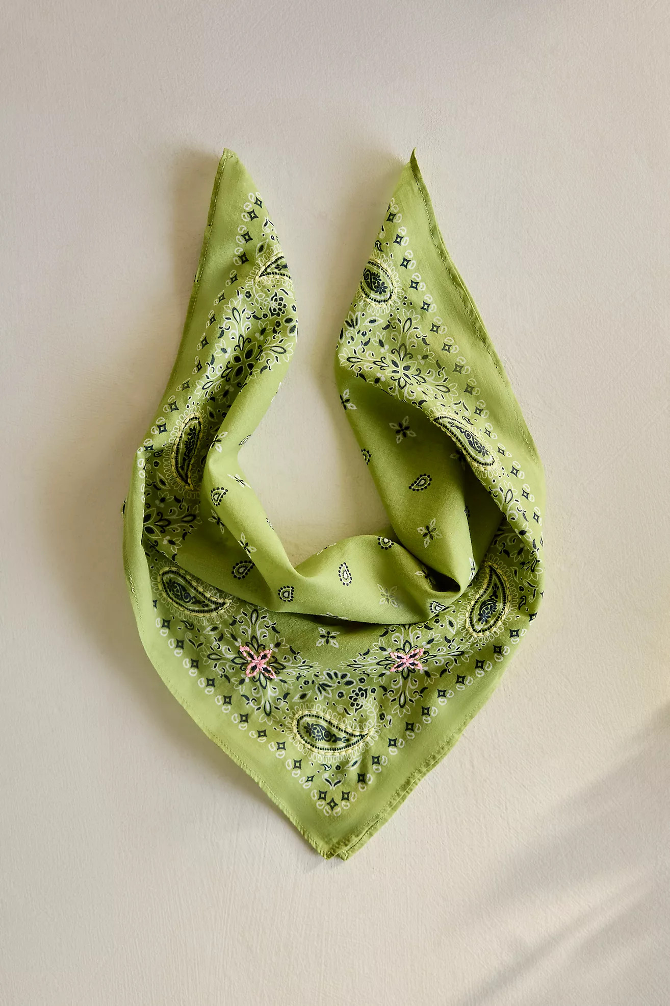 Embroidered Paisley Cotton Bandana | Anthropologie (US)