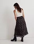 Crinkle Georgette Tiered Maxi Skirt in Blurred Blooms | Madewell