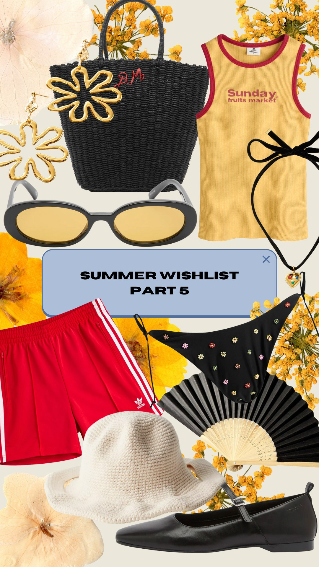 ☀️ SUMMER WISHLIST PART 5 ☀️
Bold colours, playful shapes & sporty staples — this edit is giving cool-girl on holiday meets market morning energy 🍒 From daisy earrings and retro sunnies to red adidas shorts and the perfect ballet flats for summer in the city.

Perfect for:
🧺 Farmers’ market fits
🌴 Casual holiday outfits
🌞 Summer city breaks

All pieces are up on my LTK now 👝
Tap my profile to shop the full list!

#LTKSummer #SummerStyle #SummerWishlist #AdidasShorts #BalletFlats #SportyChic #LTKFinds #UKFashion #CasualHolidayOutfit #SummerInspo #BoldAccessories #WeekendStyle #LTKHaul #OutfitInspo #BritishStyle #HolidayWardrobe #TikTokStyle 

 #LTKuk #LTKsummer #LTKeurope