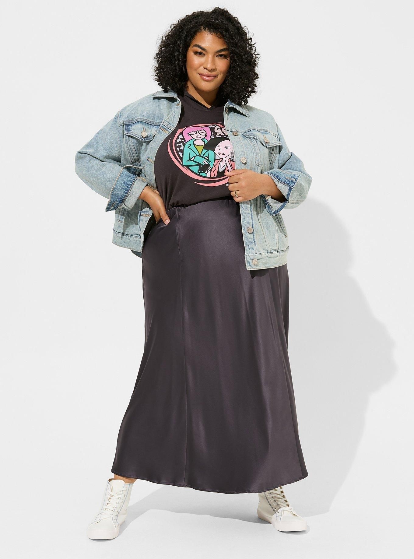 Maxi Stretch Satin Bias Maxi Skirt | Torrid (US & Canada)