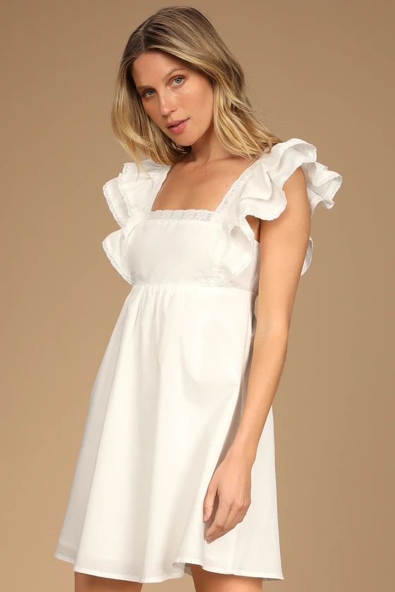 Marvelous Time White Ruffled Mini Dress | Lulus (US)