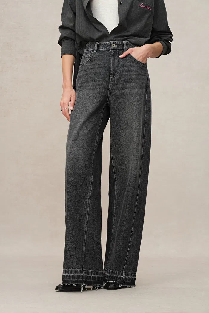 Echo Floor Length Wide Leg Jeans in Turkish Cotton Denim | Fabrique