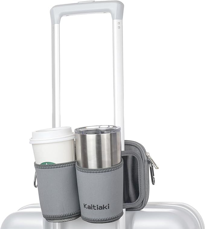 Kaitiaki Neoprene Luggage Cup Holder, Travel Accessories for Airplane, Adjustable Luggage Handle ... | Amazon (US)