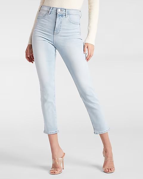 Super High Waisted Light Wash Slim Jeans | Express