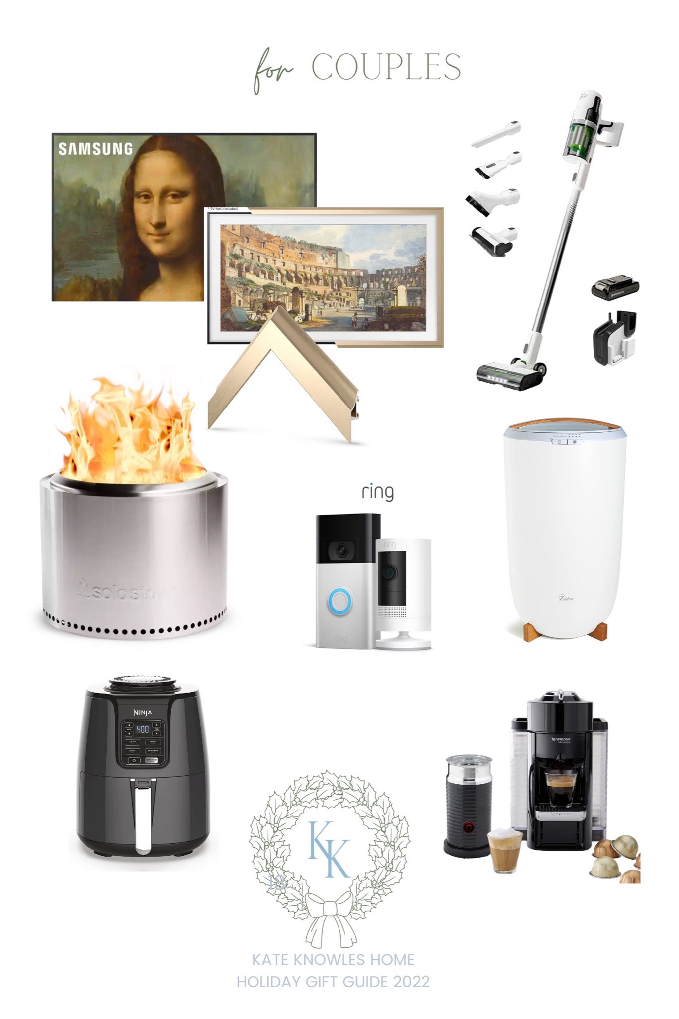 Gift guide, gift ideas for couples, gifts for couples, solo stove, frame Tv, deco frame for TV, Stick Vacuum, Air Fryer, Nespresso maker, ring doorbell, towel warmer 

#LTKHoliday #LTKCyberweek #LTKGiftGuide