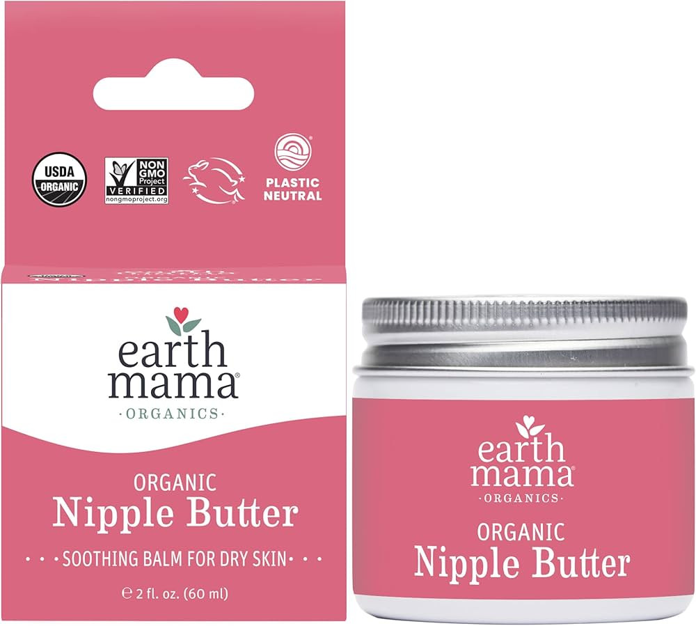 Organic Nipple Butter Breastfeeding Cream by Earth Mama | Lanolin-free, Postpartum Essentials Saf... | Amazon (US)