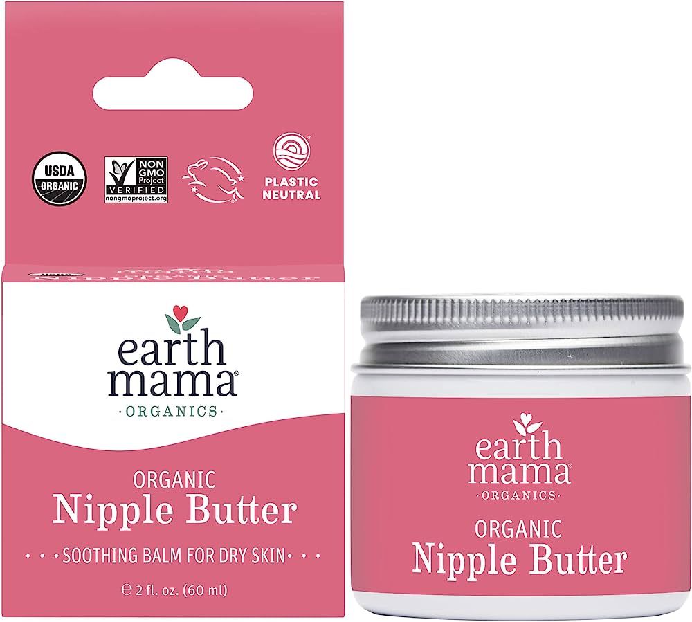 Organic Nipple Butter Breastfeeding Cream by Earth Mama | Lanolin-free, Postpartum Essentials Saf... | Amazon (US)