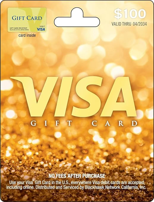 Visa Physical Gift Card $100 (plus $5.95 Purchase Fee) | Amazon (US)