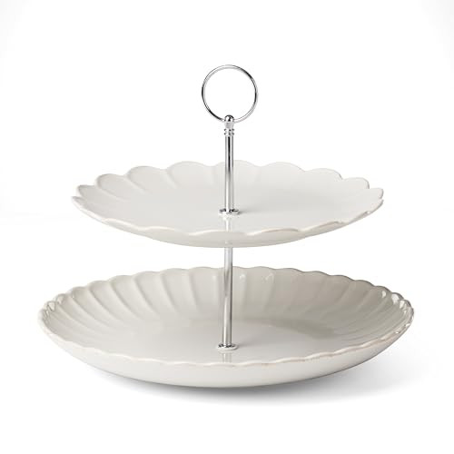Lenox 897195 French Perle Scallop White 2-Tier Server | Amazon (US)